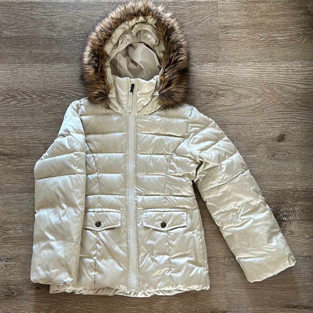 The North Face girls jacket champagne S 7/8
